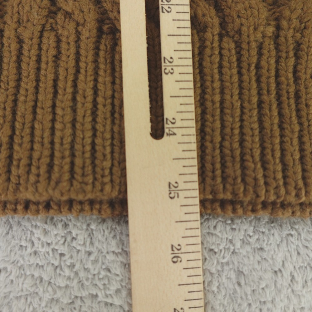 Pearl Lela Rose Sweater Brown Cable Knit Fringe Detail Wool Blend - Picture 6 of 11